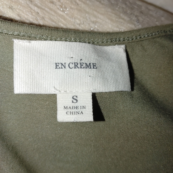 EN CREME OLIVE EMBROIDERED SLEEVELESS DRESS S - Picture 5 of 9